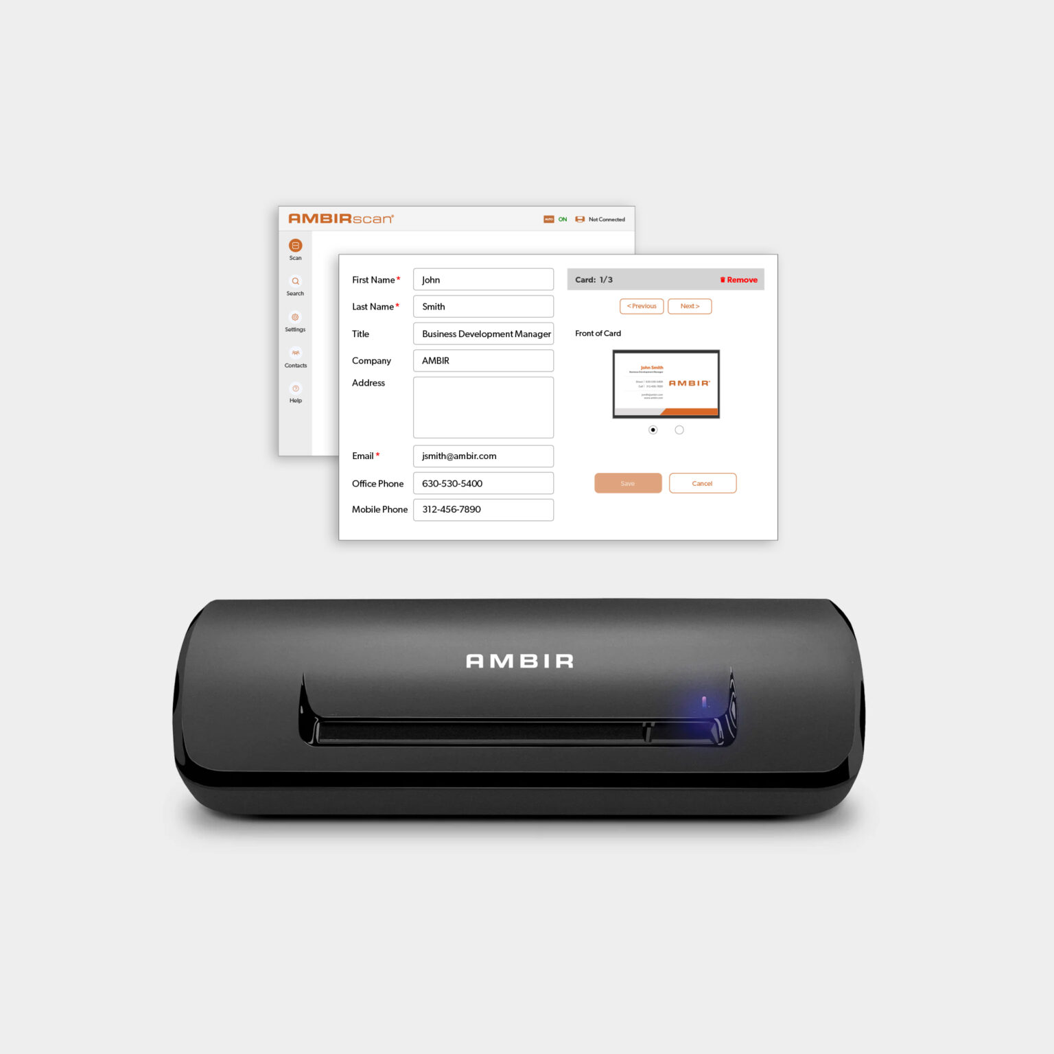 DS687 with AMBIRscan Business Card