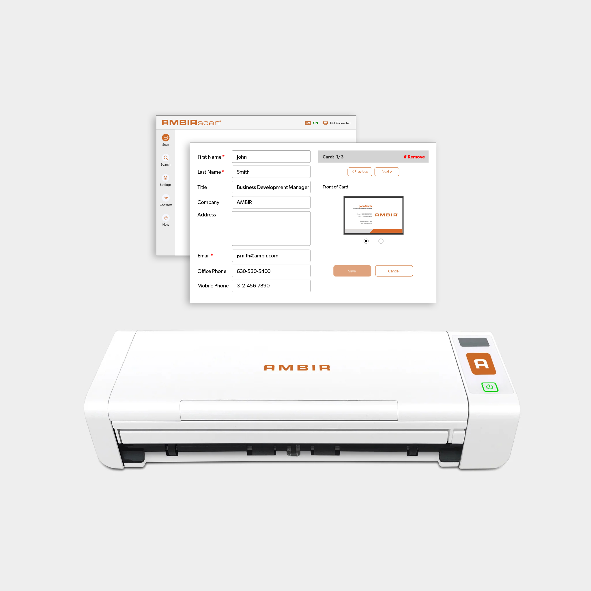 Ambirscan AMBIRscan Business Card Scanning Software - AMBIR Technology